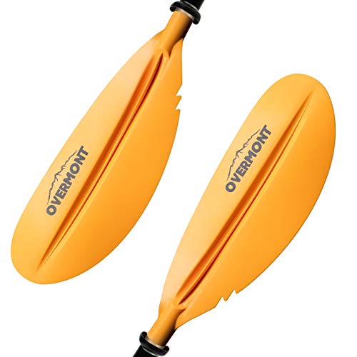 Overmont Remos Aluminio de Doble Convertibles en uno 3 Angulos Ajustables Ligero Anti-sumergido Longitud Total 222cm para Sup Kayak Piragua Canoa Barco Color Negro/Rojo/Naranja