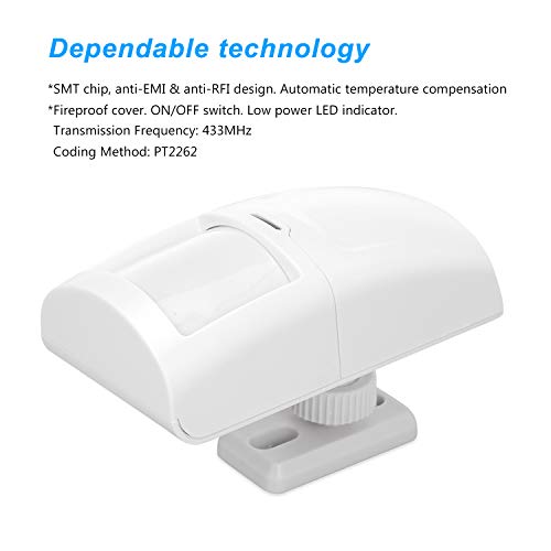 OWSOO 433MHz Sensores de Movimiento PIR Inalámbrico Anti-Pet 15KG Mascota Inmune Detector Infrarrojo Pasivo Dual para Sistema de Alarma