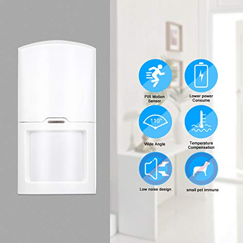 OWSOO 433MHz Sensores de Movimiento PIR Inalámbrico Anti-Pet 15KG Mascota Inmune Detector Infrarrojo Pasivo Dual para Sistema de Alarma