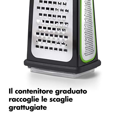 OXO Good Grips Etched Box Grater with Removable Zester Rallador, Stainless Steel, acero, talla única