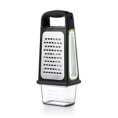 OXO Good Grips Etched Box Grater with Removable Zester Rallador, Stainless Steel, acero, talla única