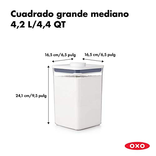 OXO Good Grips POP Contenedor – Almacenamiento hermético y apilable de alimentos - 4,2 l para harina y mucho más