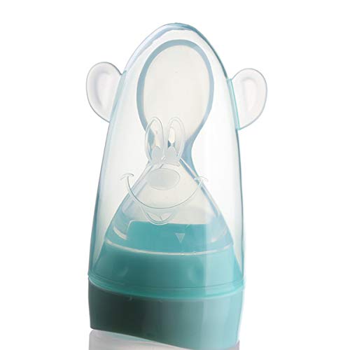 OZCOWBABY Cubiertos 90ML Cuchara Dispensadora de Comida bebé BiberóN de Cuchara de Bebé Alimentador Azul