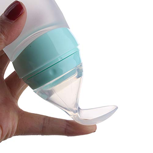 OZCOWBABY Cubiertos 90ML Cuchara Dispensadora de Comida bebé BiberóN de Cuchara de Bebé Alimentador Azul