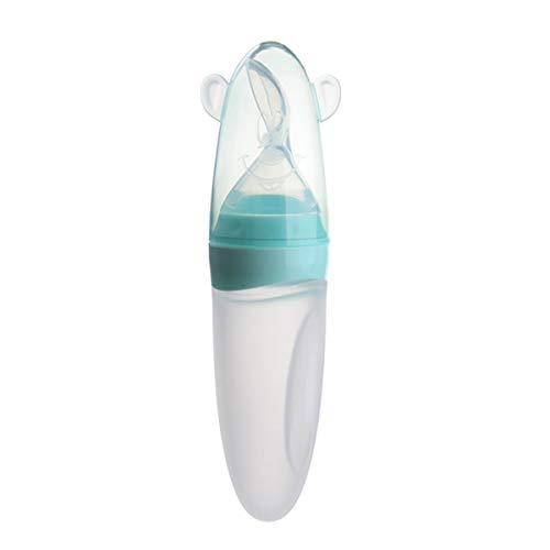 OZCOWBABY Cubiertos 90ML Cuchara Dispensadora de Comida bebé BiberóN de Cuchara de Bebé Alimentador Azul