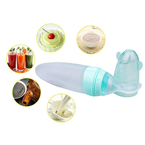 OZCOWBABY Cubiertos 90ML Cuchara Dispensadora de Comida bebé BiberóN de Cuchara de Bebé Alimentador Azul