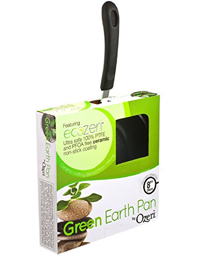 Ozeri Green Earth - Sartén antiadherente de cerámica texturizada con textura, 100% libre de PTFE y PFOA, cerámica, Verde, 0,20 m (8 pulgadas)