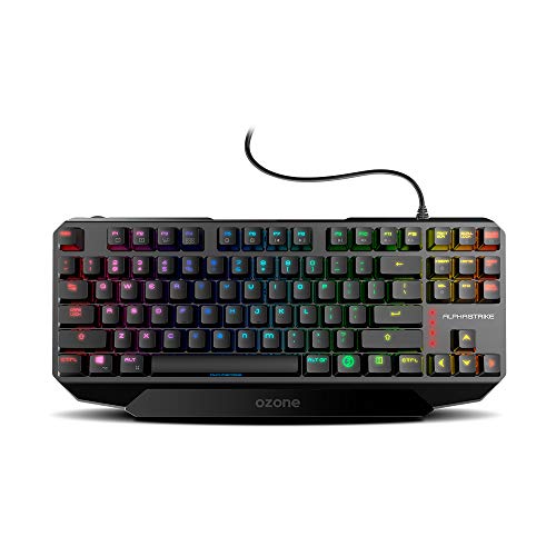 Ozone Alpha Strike - OZALPHASTRIKESP -Teclado Gaming, Mecánico, RGB TKL, Layout ES, Color Negro