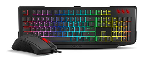 Ozone Double Tap - OZDOUBLETAPSP - Combo Gaming Teclado, Layout ES + Ratón, Color Negro