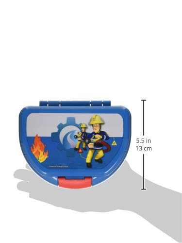 P: OS 25275 - fiambrera con motivo de bombero Sam, aprox.17 x 13.5 x 5.5 cm, hecha de plástico, libre de bpa y ftalato, ideal para el descanso para el desayuno, para el jardín de infantes y la escuela