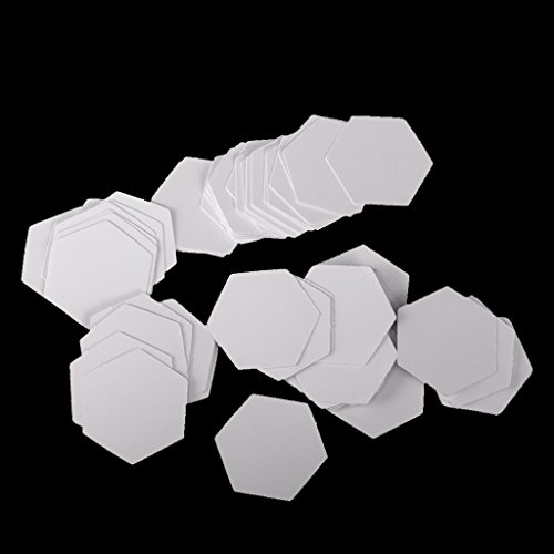 P Prettyia 200 Pedazos Plantilla de Bordado Regla Patchwork Papel Hexágono Placa de Costura, 8mm 10mm
