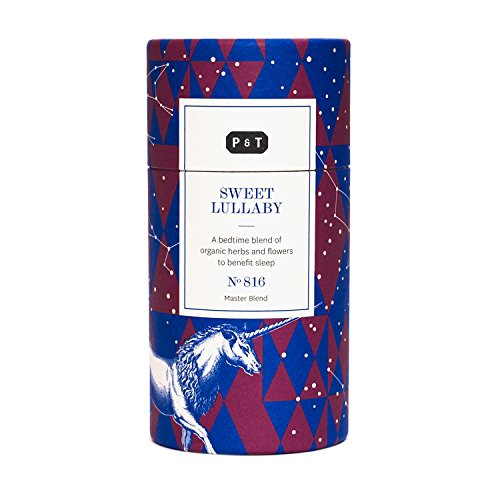 P & T Sweet Lullaby, Master Blend de Hierbas Orgánicas en Hebra a Granel, Mezcla para Dormir de Hierbas y Frutas, Sin Cafeína, Tarro con Estilo (50g / 1,7oz)
