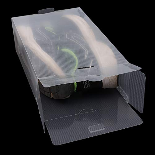 Pack 10 Cajas Guardar Zapatos Plástico Corrugado Transparente por Kurtzy - Plegables Organizador Zapatos Impermeable Cajas - Caben Zapatos Pequeños, Medianos - Ideal para Viajes