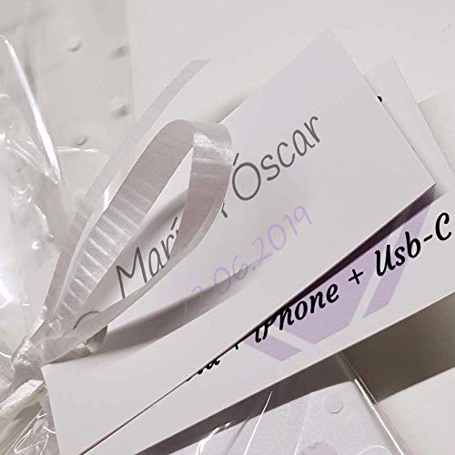 PACK 10 UNIDADES - Batería Externa - Regalo para Invitados Boda - Recargable y Precargada - Android, iOS y Usb-C. Cable Integrado - Detalle Original, Práctico y Unisex - Modelo NOVIOS BAILANDO