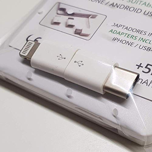 PACK 10 UNIDADES - Batería Externa - Regalo para Invitados Boda - Recargable y Precargada - Android, iOS y Usb-C. Cable Integrado - Detalle Original, Práctico y Unisex - Modelo NOVIOS BAILANDO