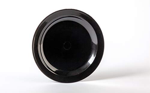 Pack 100 Platos Plástico Duro, Negro, Llano Grande 23cm - Lavable y Reutilizable - Vajilla Desechables para Catering Bodas Fiestas Cumpleaños Navidad. Grandes Calidades