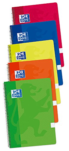 Pack 4+1 Cuadernos Folio(A4) Oxford, 400027271, Tapa Blanda, 80 Hojas cuadrícula 4x4, Surtido aleatorio vivos