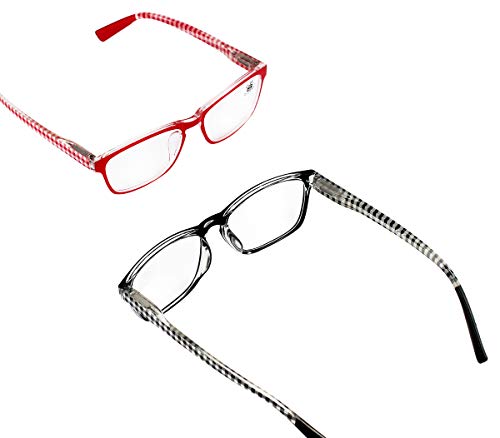 Pack 5 Gafas Lectura Vista Cansada Presbicia, Graduadas Dioptrías +1.00 hasta +3.50, con Montura de Pasta, Bisagras de Resorte, Para Leer, Unisex (+150 (833))
