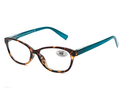 Pack 5 Gafas Lectura Vista Cansada Presbicia, Graduadas Dioptrías +1.00 hasta +4.00, con Montura de Pasta, Bisagras de Resorte, Para Leer, Unisex OM832 (+250)
