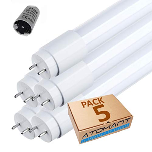 Pack 5x Tubo LED 360 grados 60 cm. Color blanco frío (6500K). 9w, 900 lumenes. Cebador led incluido.