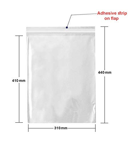 Pack de 100 bolsas de celofán transparente A3. Ajuste cómodo para ilustraciones y fotos A3. Sellado de 30 mm y 40 micrones