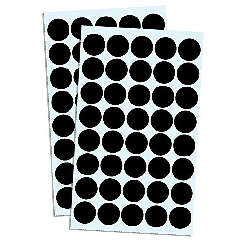 Pack de 2000, 2cm Gomets Colores Pegatinas Redondo Adhesivos - Negro