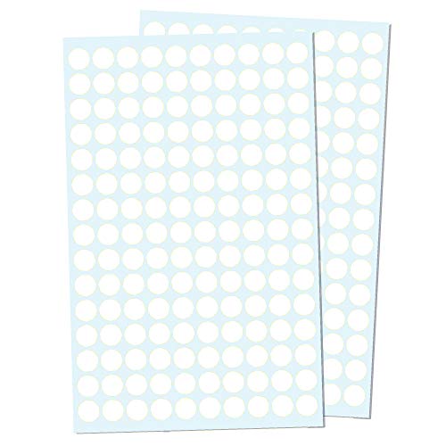 Pack de 3000, 1cm Gomets Colores Pegatinas Redondo Adhesivos - Blanco