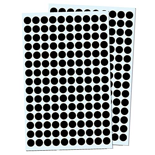 Pack de 3000, 1cm Gomets Colores Pegatinas Redondo Adhesivos - Negro