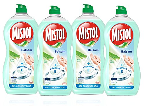 [Pack de 4] MISTOL Lavavajillas Mano concentrado Aloe Vera Botella 950 ml