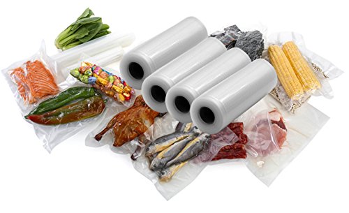 Pack de 5 Rollos Bolsas Paquete para Dispositivo Envasadora Envasado al Vacío 15 x 500cm Bolsos de Vacío para el Almacenamiento de Alimentos