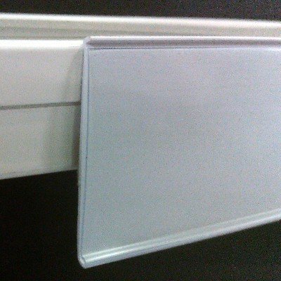 Pack de 50 portaprecios con adhesivo a 1 metro para etiquetas de 39mm . Color Blanco