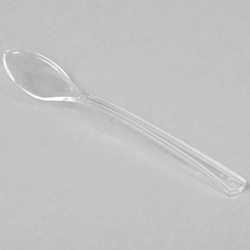 Pack de 96 cucharas de plástico elegantes – transparente – 10 cm (10 pulgadas)