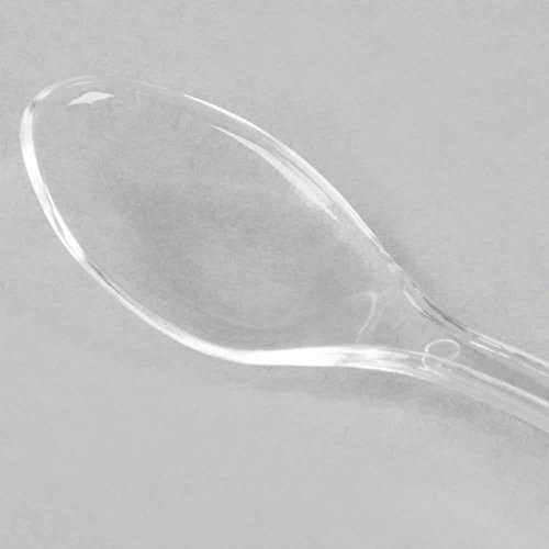 Pack de 96 cucharas de plástico elegantes – transparente – 10 cm (10 pulgadas)