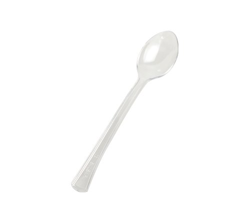 Pack de 96 cucharas de plástico elegantes – transparente – 10 cm (10 pulgadas)