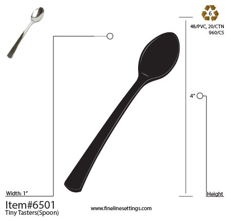 Pack de 96 cucharas de plástico elegantes – transparente – 10 cm (10 pulgadas)