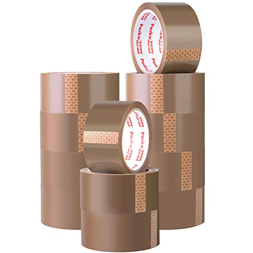 Packatape® - 12 Rotoli Da 48Mm X 66M Di Marrone Nastro Adesivo Per Imballaggi Per Pacchi E Scatoloni