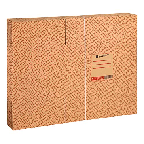 Packer PRO - Pack 10 Cajas Carton para Mudanzas y Almacenaje 600x400x400mm Ultra Resistentes con Asas, 100% ECO Box