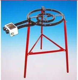Paelleras EL CID Jerez - Grill para paella (quemador de gas de 2 llamas de 40 cm, 13,5 KW, sartén de 55 cm, patas reforzadas, incluye tubo y reductor de presión)