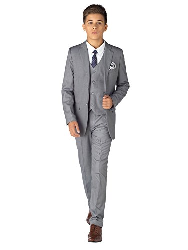 Paisley of London, traje gris para niños, ajustado, traje de pagina para niño, traje de graduación para niños, 12-18 meses - 14 años Gris gris (paloma) 12-18 meses