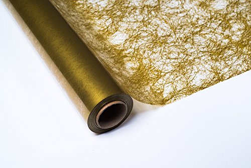 PAKOT Bobina Polipropileno 70 CM X 50 Metros Transparente Impreso Fibra Oro