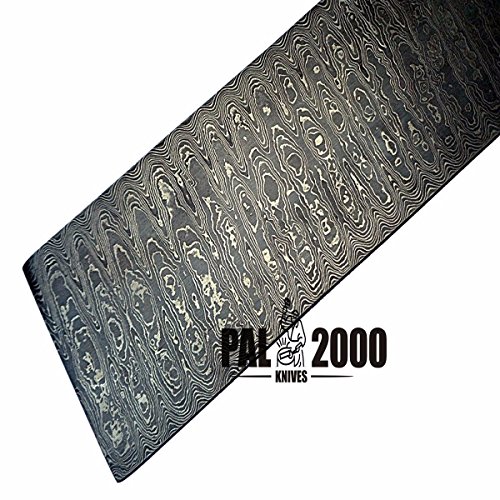 PAL 2000 9504 Modelo a Escala 30cmx5cmx2mm Billet Bar Hecho a Mano en Acero de Damasco para la producción de Cuchillos Fabricación de Joyas Fabricación de Cubiertos y Otros Fines