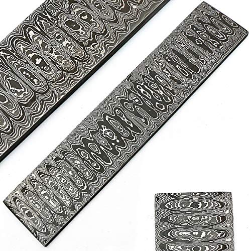 PAL 2000 9504 Modelo a Escala 30cmx5cmx2mm Billet Bar Hecho a Mano en Acero de Damasco para la producción de Cuchillos Fabricación de Joyas Fabricación de Cubiertos y Otros Fines