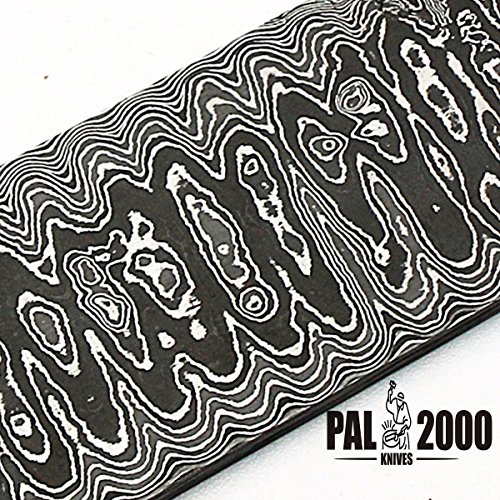 PAL 2000 9504 Modelo a Escala 30cmx5cmx2mm Billet Bar Hecho a Mano en Acero de Damasco para la producción de Cuchillos Fabricación de Joyas Fabricación de Cubiertos y Otros Fines