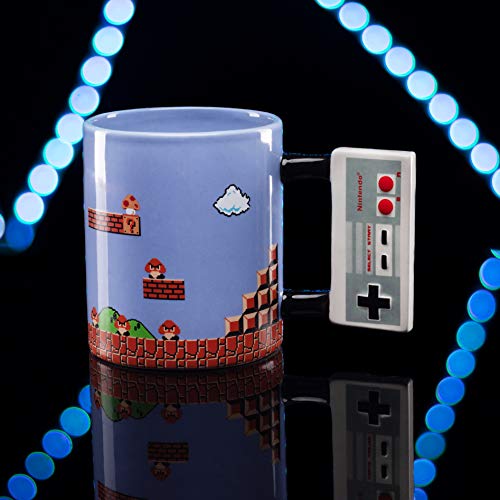 Paladone Nintendo NES - Taza de café (tamaño grande, 300 ml, cerámica), multicolor