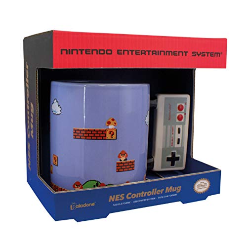 Paladone Nintendo NES - Taza de café (tamaño grande, 300 ml, cerámica), multicolor