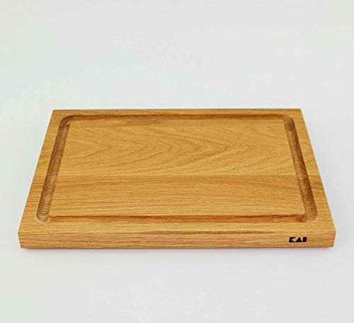 Palatina Werkstatt ® / Kai Shun Classic Tim Mälzer - Juego de Cuchillos Multiusos TDM-1701 - Tabla de Madera Maciza de 25 x 15 cm + Funda de Cuchillo Kai.