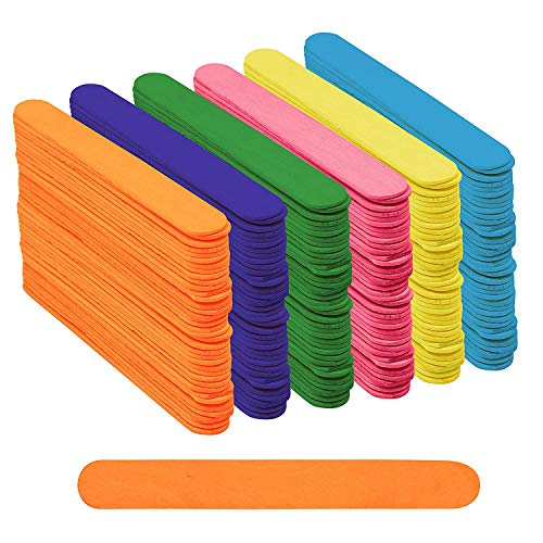 Palitos de madera para manualidades, Gxhong Palitos de madera, Palitos De Madera Helado, Popsicle Sticks, Palos de helados de madera natural, DIY Palitos de artesanía (Multicolor - 114 X 10 X 2MM)