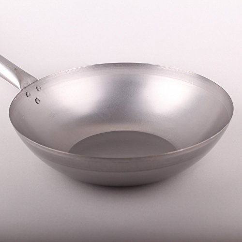Pamai Pai® Wok Sartén diámetro 35 cm Fondo Plano Hierro asiáticas Sartén Wok Sartén Inducción