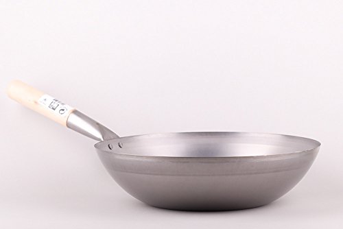 Pamai Pai® Wok Sartén diámetro 35 cm Fondo Plano Hierro asiáticas Sartén Wok Sartén Inducción