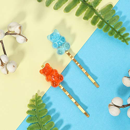 PandaHall Elite - Juego de 144 Piezas de 16 Colores con cabujones de Goma, diseño de Oso de Dibujos Animados de Animales, decoración de la Selva para Bricolaje, Broche, Pendientes